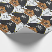 Golden Retriever Halloween Pirate Cadeaupapier (Hoek)