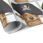 Golden Retriever Halloween Pirate Cadeaupapier (Rol Hoek)