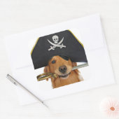 Golden Retriever Halloween Pirate Vierkante Sticker (Envelop)