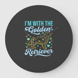 Golden Retriever Halloween Schedel Patroon Hond Li Grote Klok