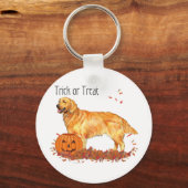 Golden Retriever Halloween Sleutelhanger (Voorkant)