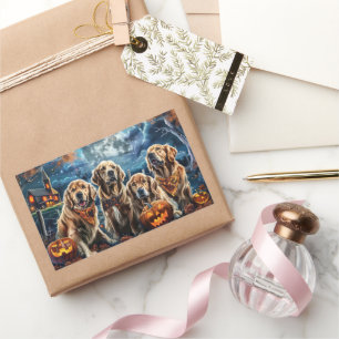 Golden Retriever Halloween Spoken  Rechthoekige Sticker
