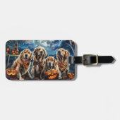 Golden Retriever Halloween Spooky Bagagelabel (Voorkant horizontaal)