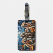 Golden Retriever Halloween Spooky Bagagelabel (Achterkant verticaal)