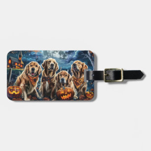 Golden Retriever Halloween Spooky Bagagelabel