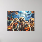 Golden Retriever Halloween Spooky Canvas Afdruk (Voorkant)