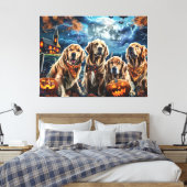 Golden Retriever Halloween Spooky Canvas Afdruk (Insitu (Slaapkamer))
