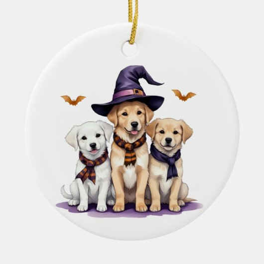 Golden Retriever Halloween Spooky Dog Halloween Keramisch Ornament (Voorkant)