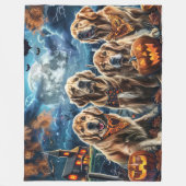 Golden Retriever Halloween Spooky Fleece Deken (Voorkant)