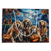 Golden Retriever Halloween Spooky Groot Cadeauzakje (Achterkant)