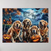 Golden Retriever Halloween Spooky Poster (Voorkant)