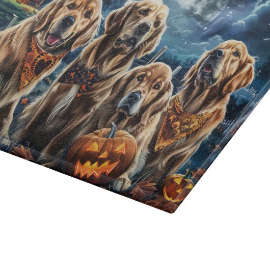 Golden Retriever Halloween Spooky Snijplank (Hoek)