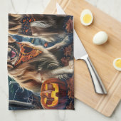 Golden Retriever Halloween Spooky Theedoek (Quarter Fold)