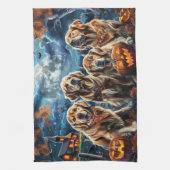Golden Retriever Halloween Spooky Theedoek (Verticaal)