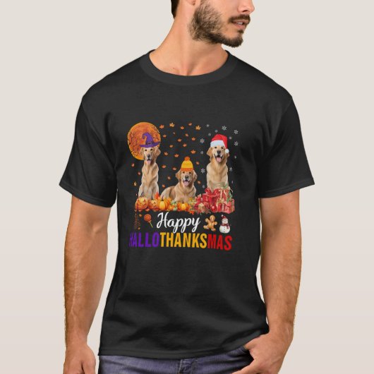 Golden Retriever Halloween Thanksgi T-shirt (Voorkant)