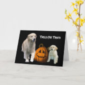 Golden Retriever Halloween Wenskaart Kaart (Gele Bloem)