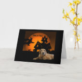 Golden Retriever Halloween Wenskaart Kaart (Gele Bloem)