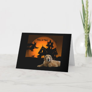 Golden Retriever Halloween Wenskaart Kaart