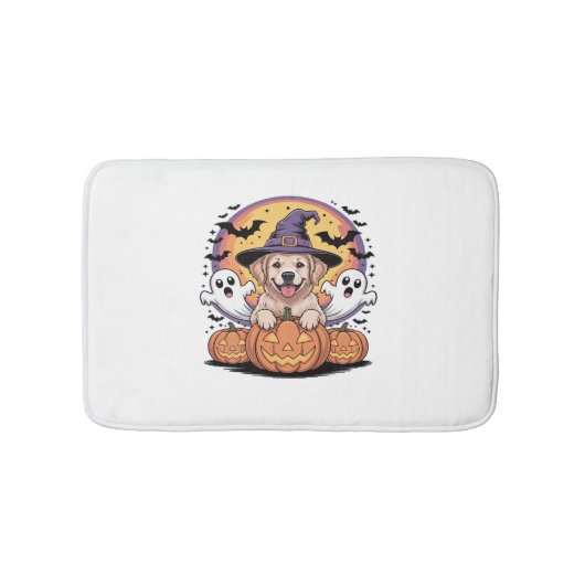 Golden Retriever Halloween Witch Dog Classic T-Shi Badmat (Voorkant)