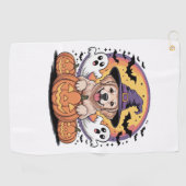 Golden Retriever Halloween Witch Dog Classic T-Shi Golfhanddoek (Horizontaal)