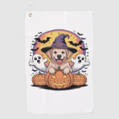 Golden Retriever Halloween Witch Dog Classic T-Shi Golfhanddoek (Voorkant)