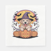 Golden Retriever Halloween Witch Dog Classic T-Shi Servet (Voorkant)