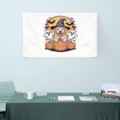 Golden Retriever Halloween Witch Dog Classic T-Shi Spandoek (Beurs)