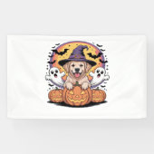 Golden Retriever Halloween Witch Dog Classic T-Shi Spandoek (Horizontaal)