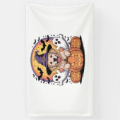 Golden Retriever Halloween Witch Dog Classic T-Shi Spandoek (Verticaal)