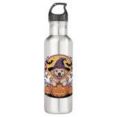 Golden Retriever Halloween Witch Dog Classic T-Shi Waterfles (Voorkant)