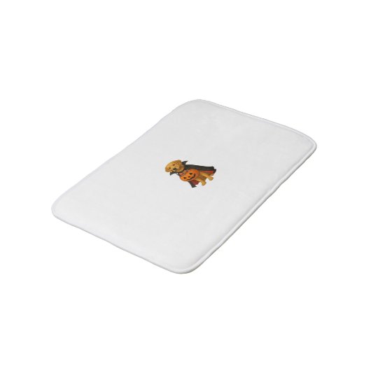 Golden Retriever Halloweenhond met pompoen Snoep Badmat (Gekanteld)