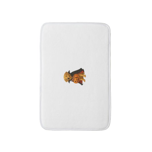 Golden Retriever Halloweenhond met pompoen Snoep Badmat (Voorkant Verticaal)
