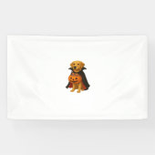 Golden Retriever Halloweenhond met pompoen Snoep Spandoek (Horizontaal)