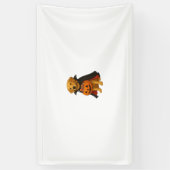 Golden Retriever Halloweenhond met pompoen Snoep Spandoek (Verticaal)