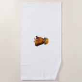 Golden Retriever Halloweenhond met pompoen Snoep Strandlaken (Voorkant)