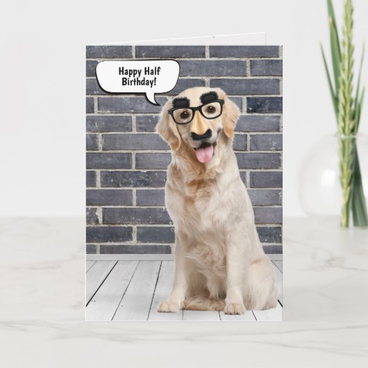 Golden Retriever Halve Verjaardag Humor Kaart (Voorkant)