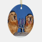 Golden Retriever Hanukkah Menorah Keramisch Ornament (Rechts)