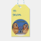 Golden Retriever Hanukkah Menorah Lighting Cadeaulabel (Voorkant)