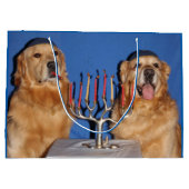Golden Retriever Hanukkah Menorah Lighting Large Cadeautasje (Achterkant)