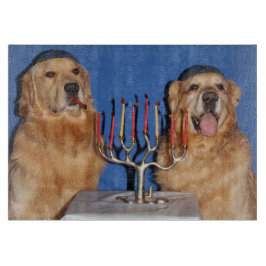 Golden Retriever Hanukkah Menorah Lighting Snijplank