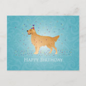 Golden Retriever Happy Birthday Design Briefkaart (Voorkant)