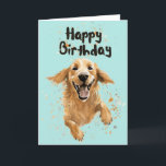 Golden Retriever Happy Birthday Kaart<br><div class="desc">Golden Retriever Happy Birthday Kaart</div>