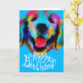 Golden Retriever Happy Birthday Kaart (Gele Bloem)