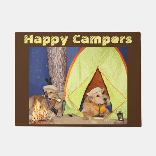 Golden Retriever Happy Campers Deurmat (Voorkant)