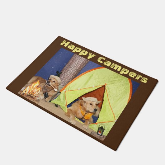 Golden Retriever Happy Campers Deurmat (Schuin)