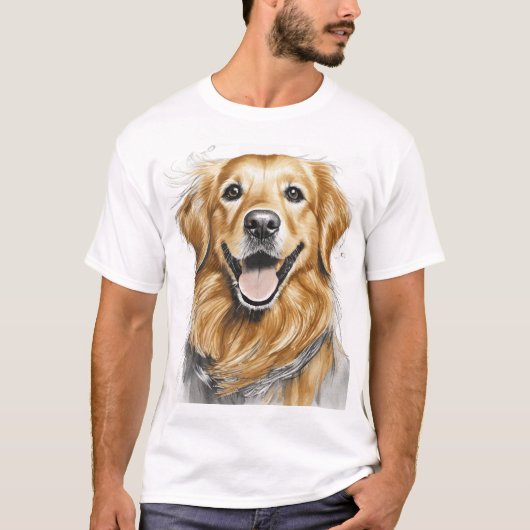 Golden Retriever Happy Face T-shirt (Voorkant)