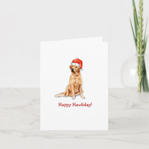 Golden Retriever Happy Holiday Folded Bedankkaart