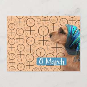 Golden Retriever Happy International Women's Day Briefkaart