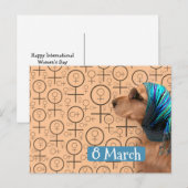 Golden Retriever Happy International Women's Day Briefkaart (Voorkant / Achterkant)