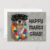 Golden Retriever Happy Mardi Gras Briefkaart (Voorkant / Achterkant)